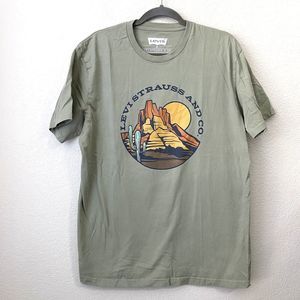 Levi's Shirt Mens Size XL Graphic Tee Green Short Sleeve Crew Neck